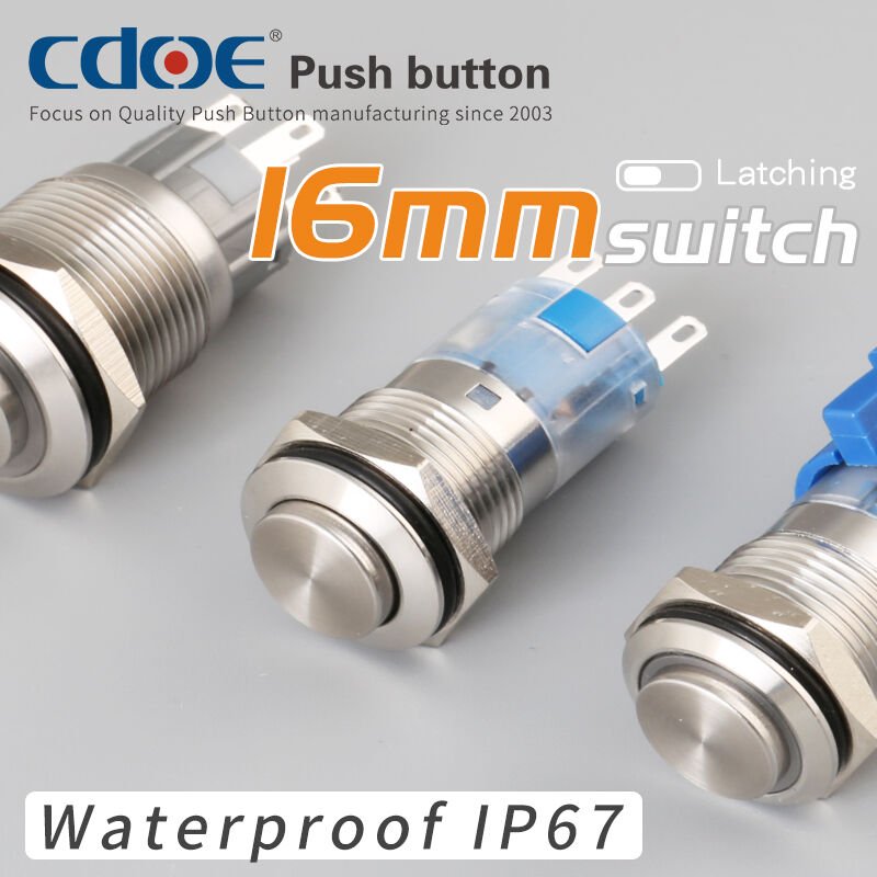 16mm Metal Buton Paslanmaz/Çelik Ip67 Cd64Bs