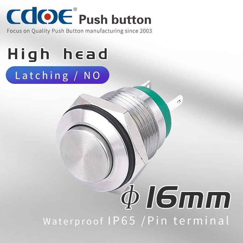 16mm Metal Buton Kalıcı Paslanmz/Çelik (On-Off) Ip65 Cd40Zs