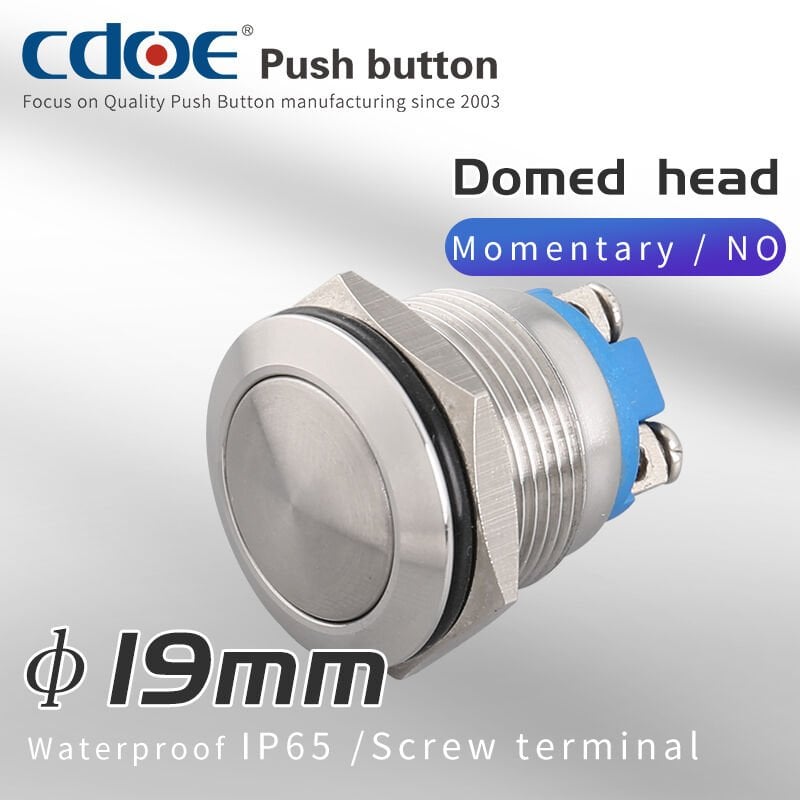 19mm Metal Buton Bombe Paslanmaz/Çelik Ip65 Cd61S