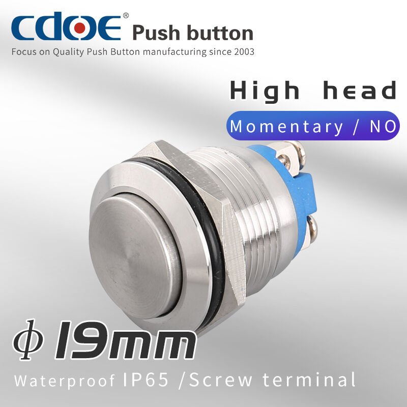 19mm Metal Buton Çıkık Paslanmaz/Çelik Ip65 Cd97S