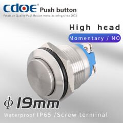 19mm Metal Buton Çıkık Paslanmaz/Çelik Ip65 Cd97S