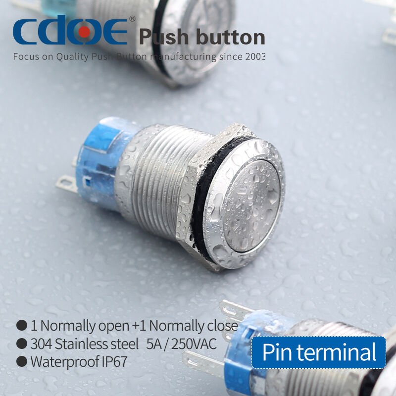 19mm Metal Buton Paslanmaz/Çelik Ip67 Cd65Bs