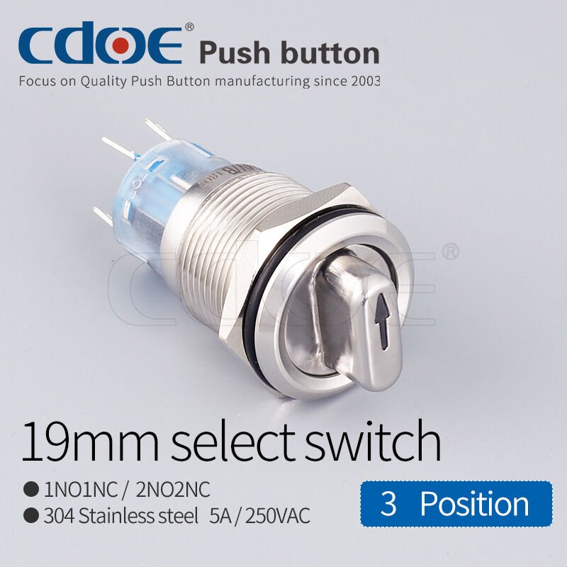 19mm Metal Kırmızı Ledli Mandal Buton Off-On Ip40 - Cd93