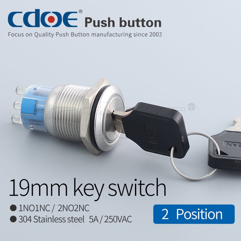 19mm Metal Key Buton Off-On Ip40 - Cd95