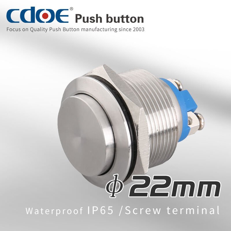 22mm Metal Buton Paslanmaz Çıkık Kafa 1No Ip65 Cd89-1S