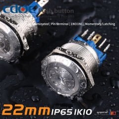 22mm Metal Kalıcı Sarı Ledli Paslanmaz/Çelik Ip65 Cd76S