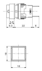 16mm Kare Sinyal Lambası Beyaz Ledli Cd-Af-D/24V/W
