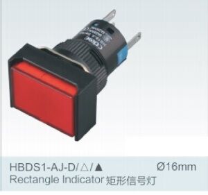 16mm Dikdörtgen Sinyal Lambası Kırmızı Ledli Cd-Aj-D/24V/R