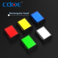 16mm Dikdörtgen Sinyal Lambası Yeşil Ledli Cd-Aj-D/24V/G