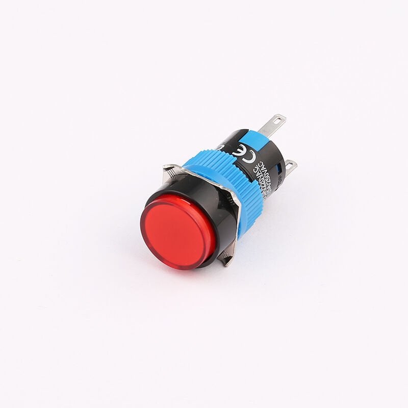 16mm Yuvarlak Yaylı Buton Kırmızı Ledli Cd-Ay-11D/24V/R