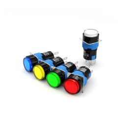 16mm Yuvarlak Yaylı Buton Sarı Ledli Cd-Ay-11D/24V/Y