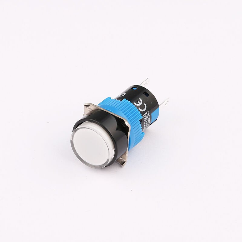 16mm Yuvarlak Yaylı Buton Beyaz Ledli Cd-Ay-11D/24V/W