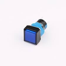 16mm Yaylı Kare Buton Mavi Ledli Cd-Af-11D/24V/B