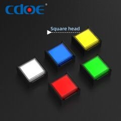 16mm Yaylı Kare Buton Beyaz Ledli Cd-Af-11D/24V/W