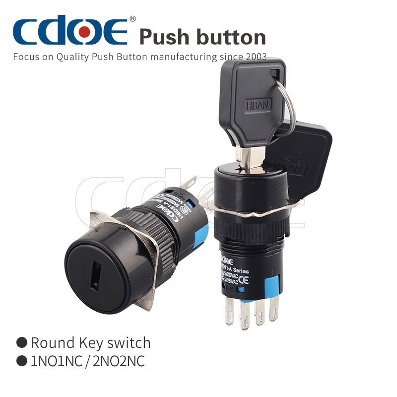 16mm Anahtarlı (Key) Buton On-Off-On Cd-Ay-22Y/31