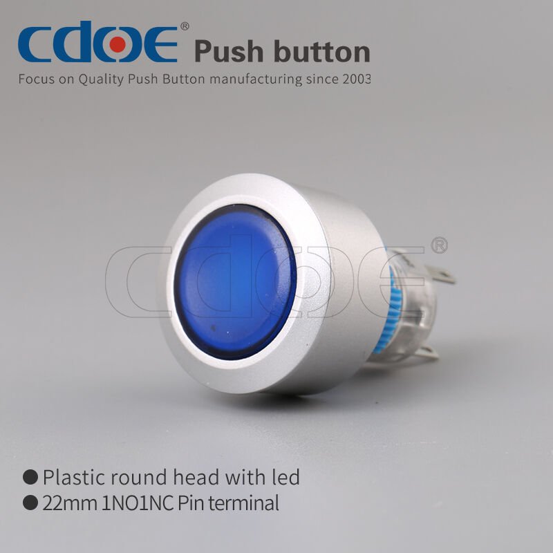 22mm Kalıcı Buton Mavi Ledli Cd-Awy-11Dz/24V/B