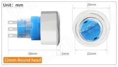 22mm Kalıcı Buton Beyaz Ledli Cd-Awy-11Dz/24V/W