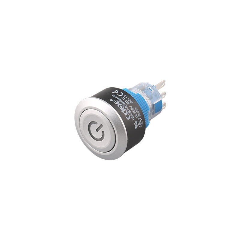 22mm Yaylı Buton Beyaz Ledli Power Simge Cd-Awy-11Dt/24V/W