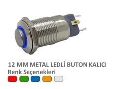 12mm Metal Sarı Ledli Kalıcı On-Off Af12A-Y