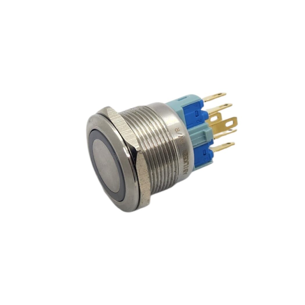 22mm Metal Ledli Yaylı Buton Beyaz Af87