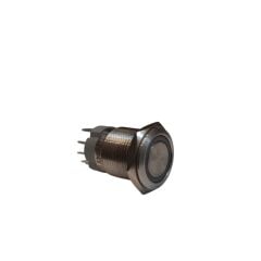 16mm Metal Ledli Kalıcı Düz Buton Yeşil Af8