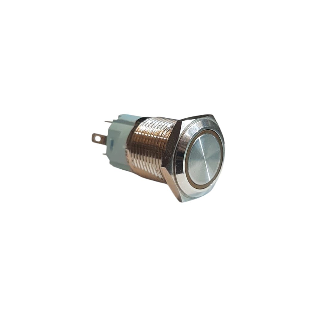 16mm Metal Ledli Kalıcı Düz Buton Sarı Af10
