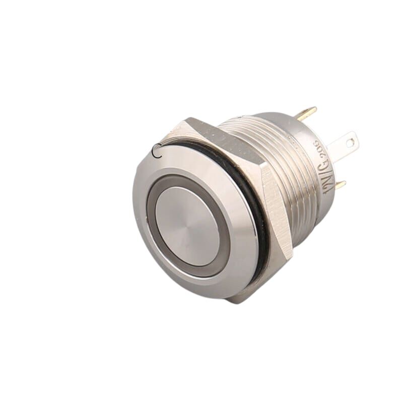 16mm Metal Ledli Yaylı Buton Beyaz Af39
