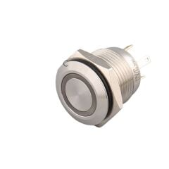 16mm Metal Ledli Yaylı Buton Beyaz Af39